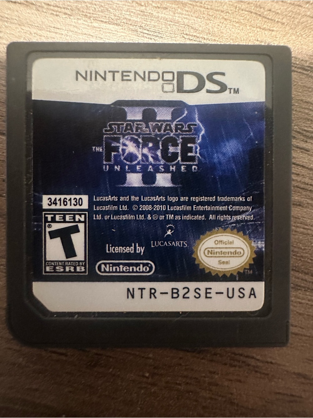 Nintendo DS Game Cartridge - Star Wars: The Force Unleashed (Blue, White, Black)